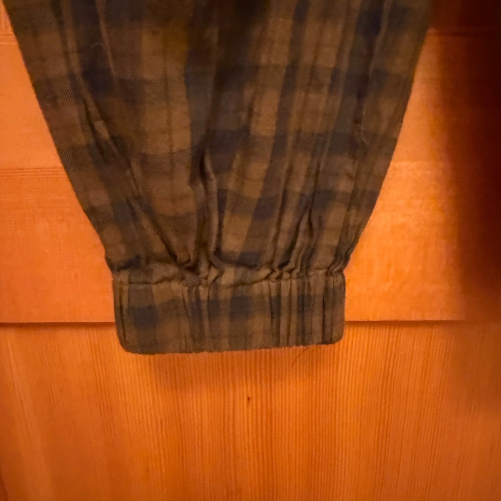 ASOS Women’s  Plaid Pants - Brown/ Blue Checkered Barrel Flannel - Picture 4 of 11